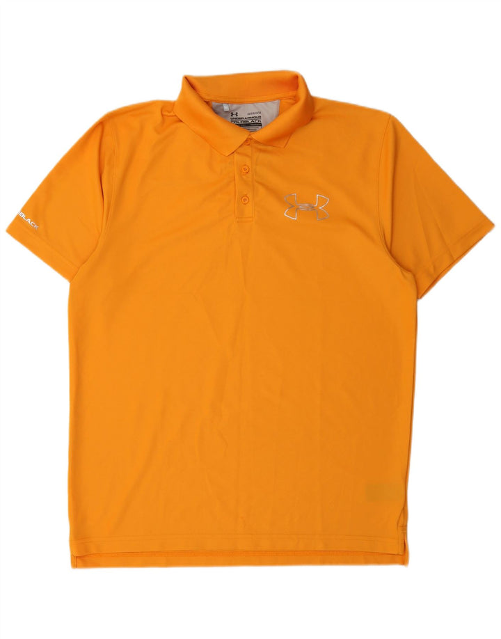 Under Armour Mens Polo Shirt Large Orange Polyester