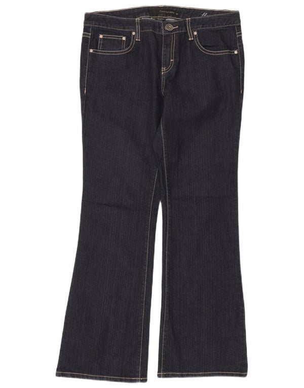 CALVIN KLEIN Womens Flared Jeans US 10 Medium W32 L30 Navy Blue Cotton
