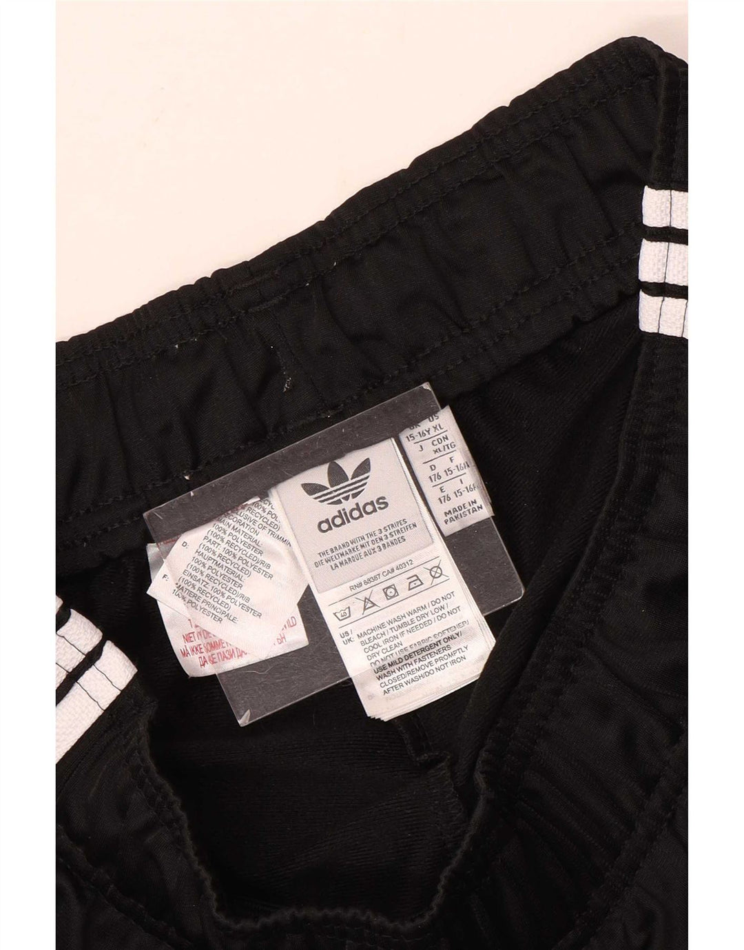 Adidas Boys Tracksuit Trousers Joggers 15-16 Years Black Polyester