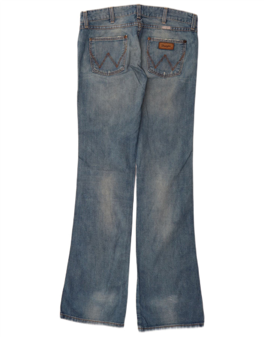 Wrangler Womens Megan Distressed Bootcut Jeans W28 L34 Blue Cotton