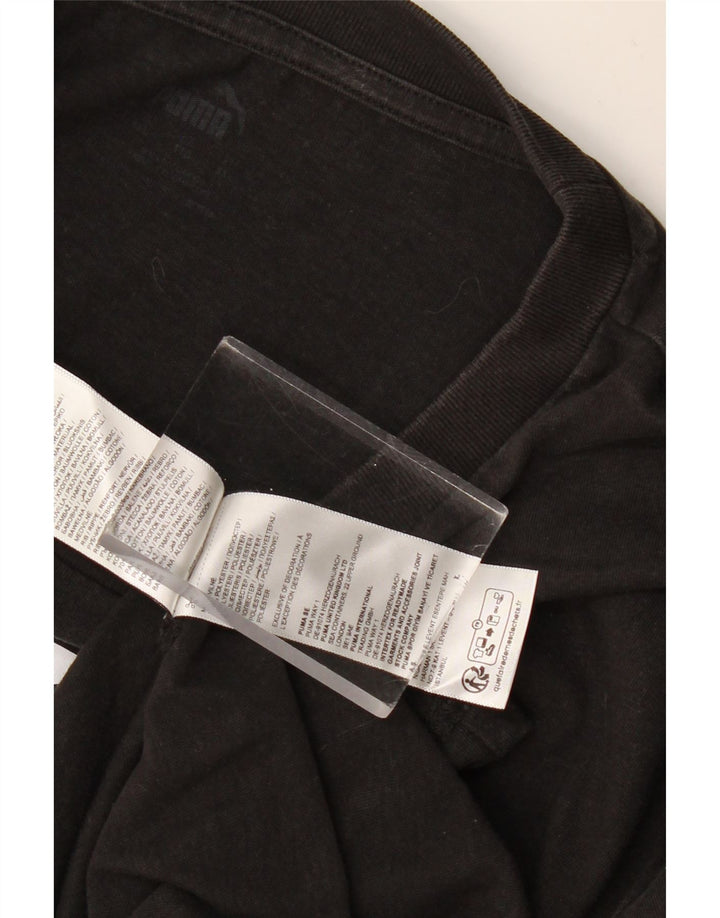 PUMA Mens Graphic T-Shirt Top 2XL Black Cotton