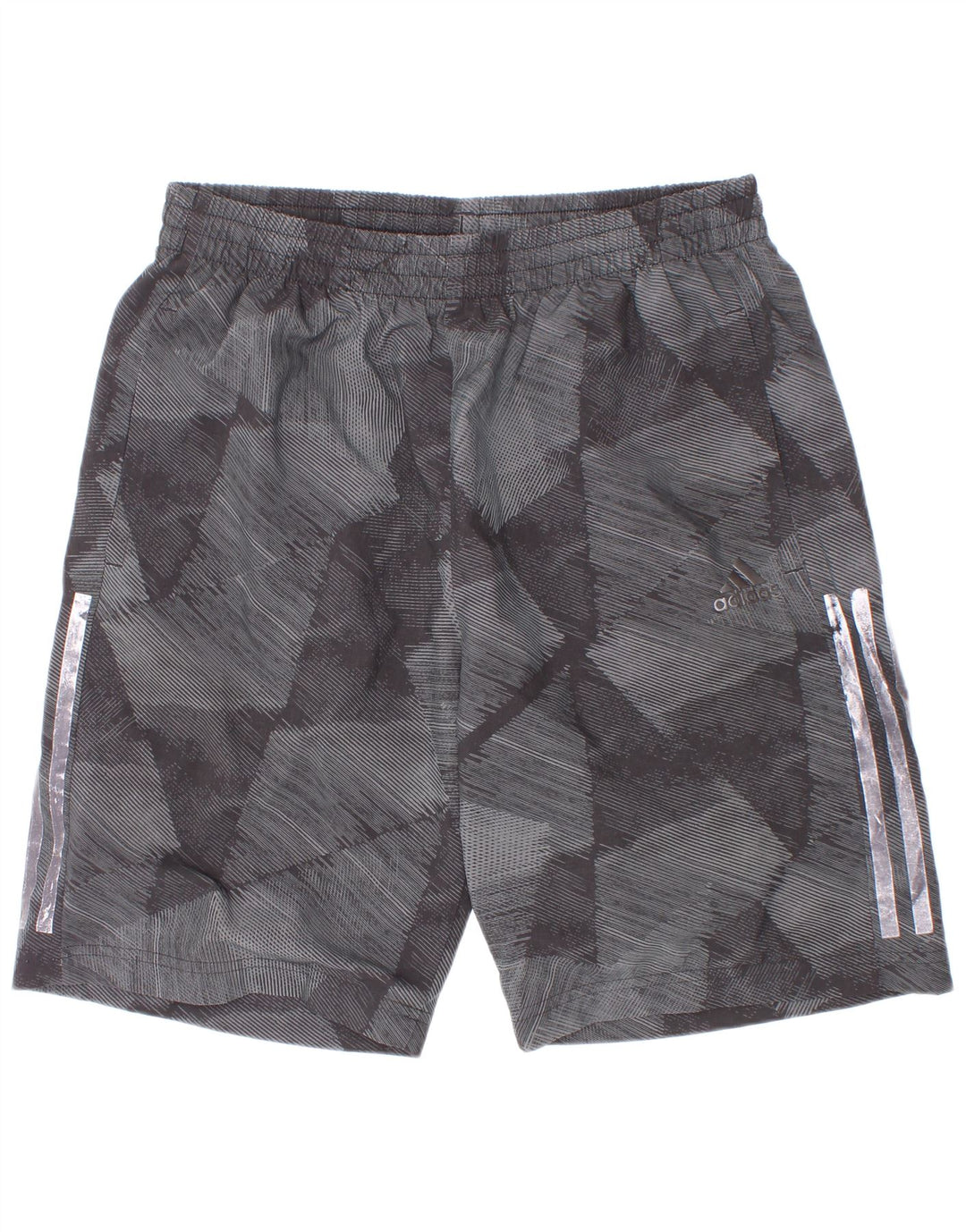 Adidas Boys Climalite Sport Shorts 13-14 Years Grey Geometric Polyester