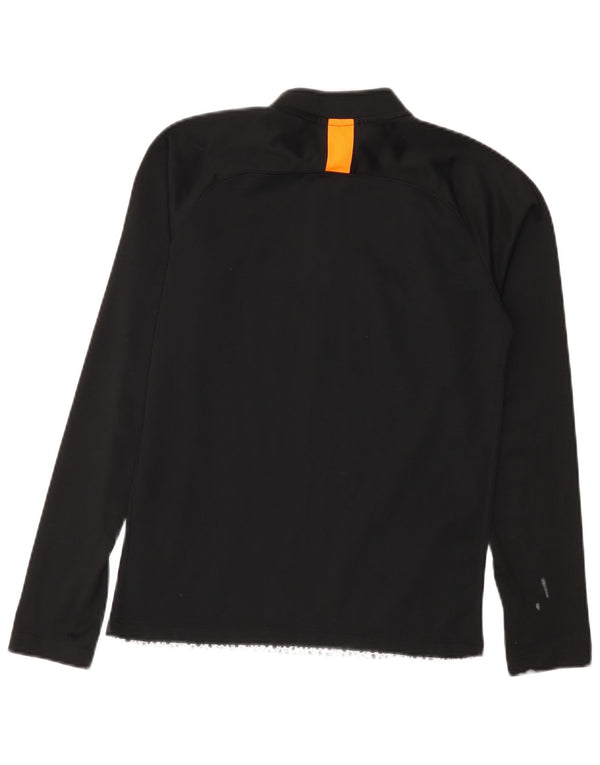 NIKE Boys Graphic Pullover Tracksuit Top 12-13 Years Large Black Spotted