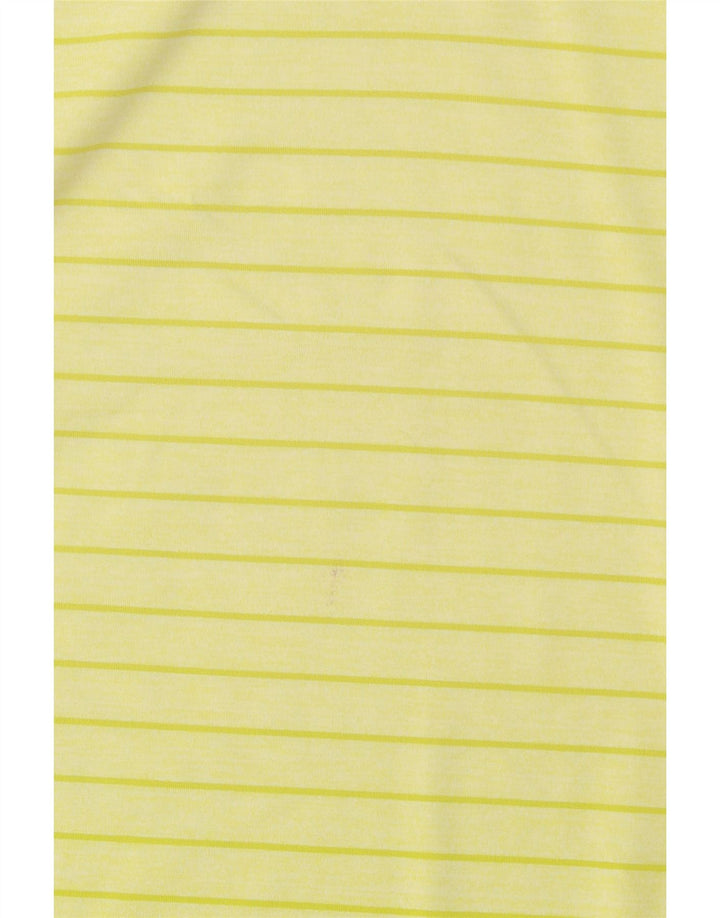 Calvin Klein Mens Polo Shirt Large Yellow Striped Polyester