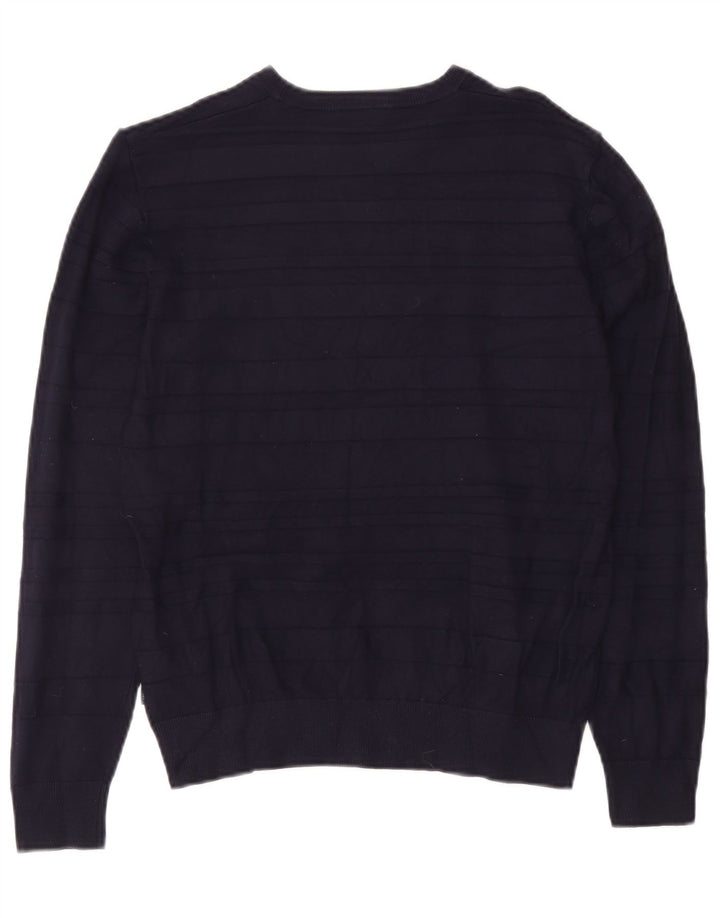 Armani Womens Boat Neck Jumper Sweater UK 10 Small Navy Blue Striped