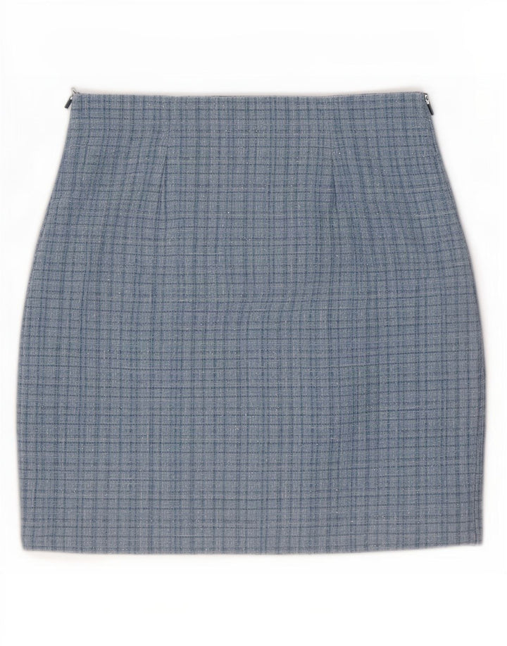 Guess Womens Mini Skirt UK 10 Small W28 Blue Check Polyester