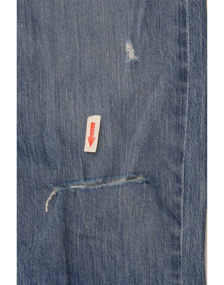 Lee Womens Distressed Slim Jeans W27 L26 Blue Cotton