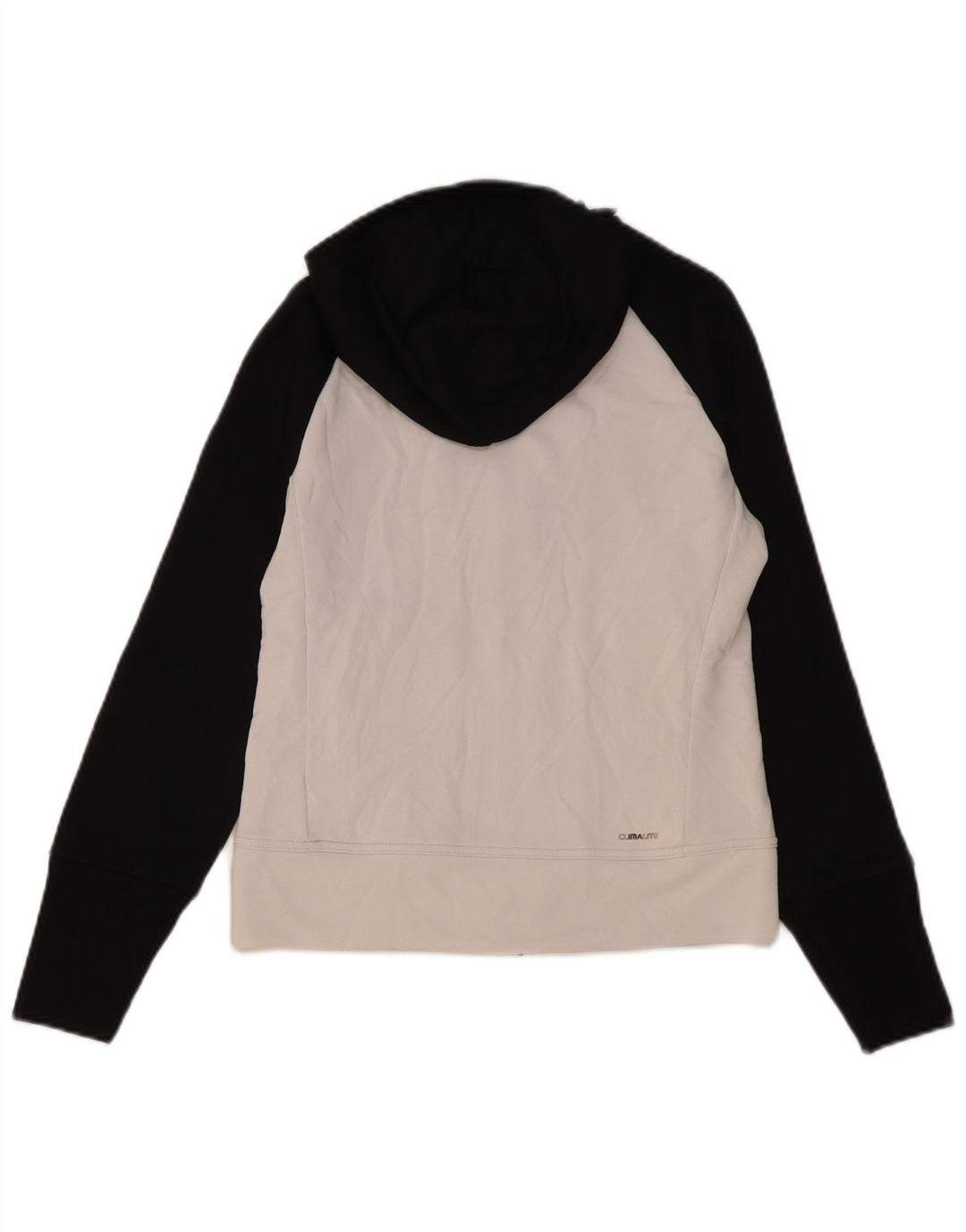 Adidas Womens Zip Hoodie Sweater UK 10 Small White Colourblock Polyester