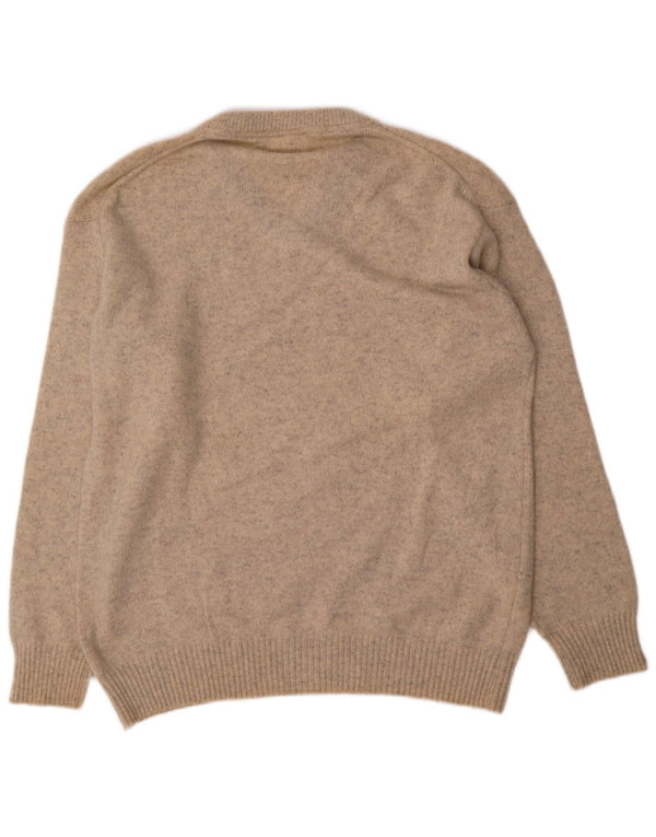 Murphy & Nye Mens V-Neck Jumper Sweater Large Beige Flecked Wool