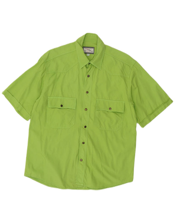 Azzurra Mens Short Sleeve Shirt Medium Green