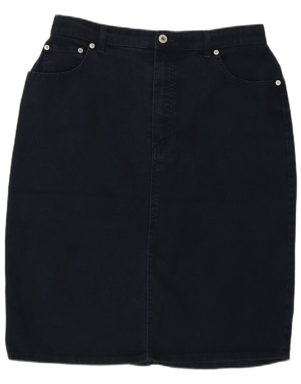 Marks & Spencer Womens Denim Skirt UK 16 Large W32  Navy Blue Cotton