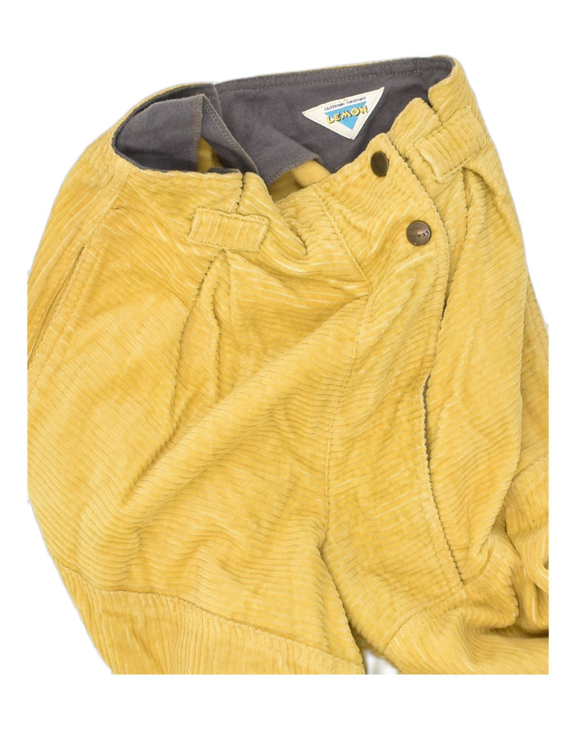 LEMON Girls Pegged Corduroy Trousers 13-14 Years W25 L26 Yellow Cotton | Vintage Lemon | Thrift | Second-Hand Lemon | Used Clothing | Messina Hembry 