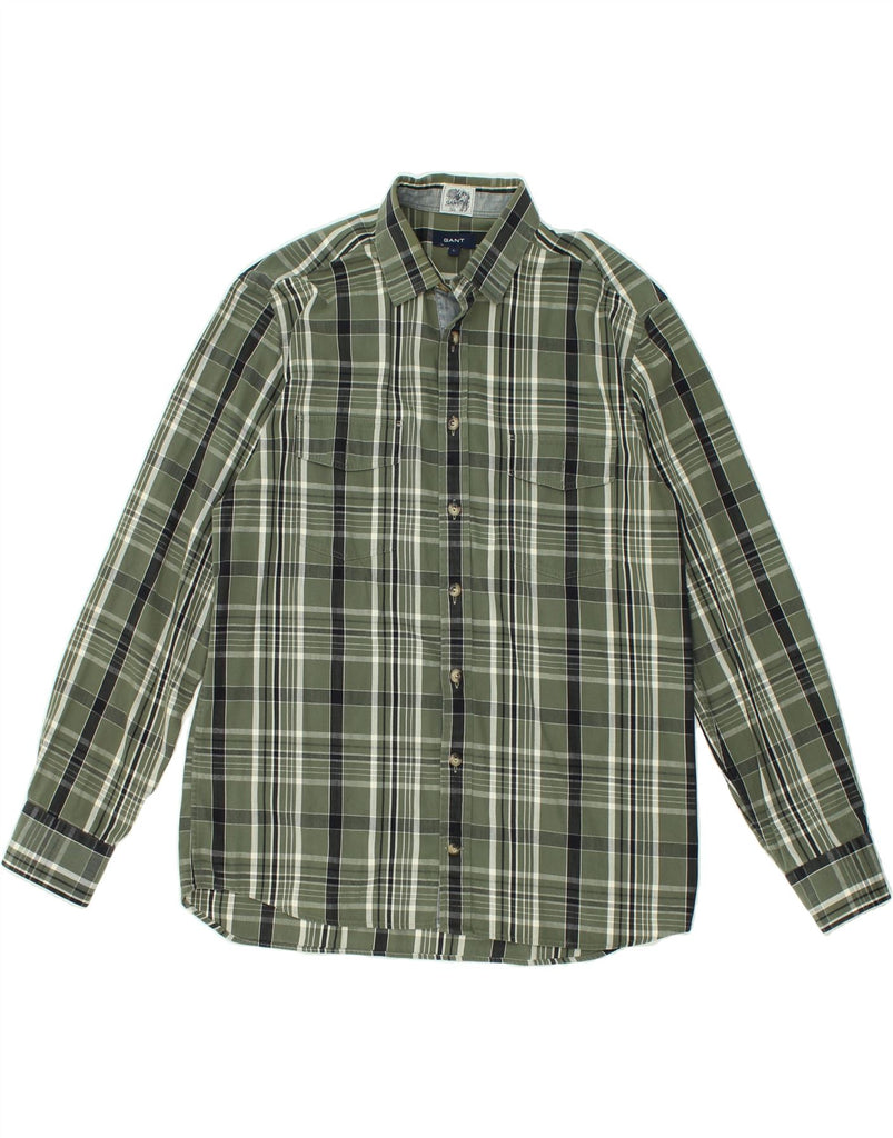GANT Mens Shirt Large Green Check Cotton | Vintage Gant | Thrift | Second-Hand Gant | Used Clothing | Messina Hembry 
