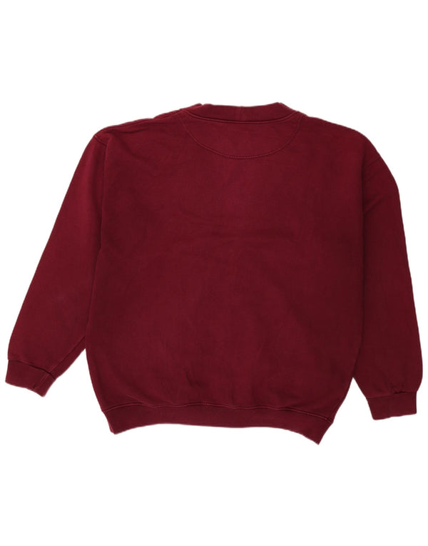 Benetton Mens Cardigan Sweater XL Burgundy Cotton