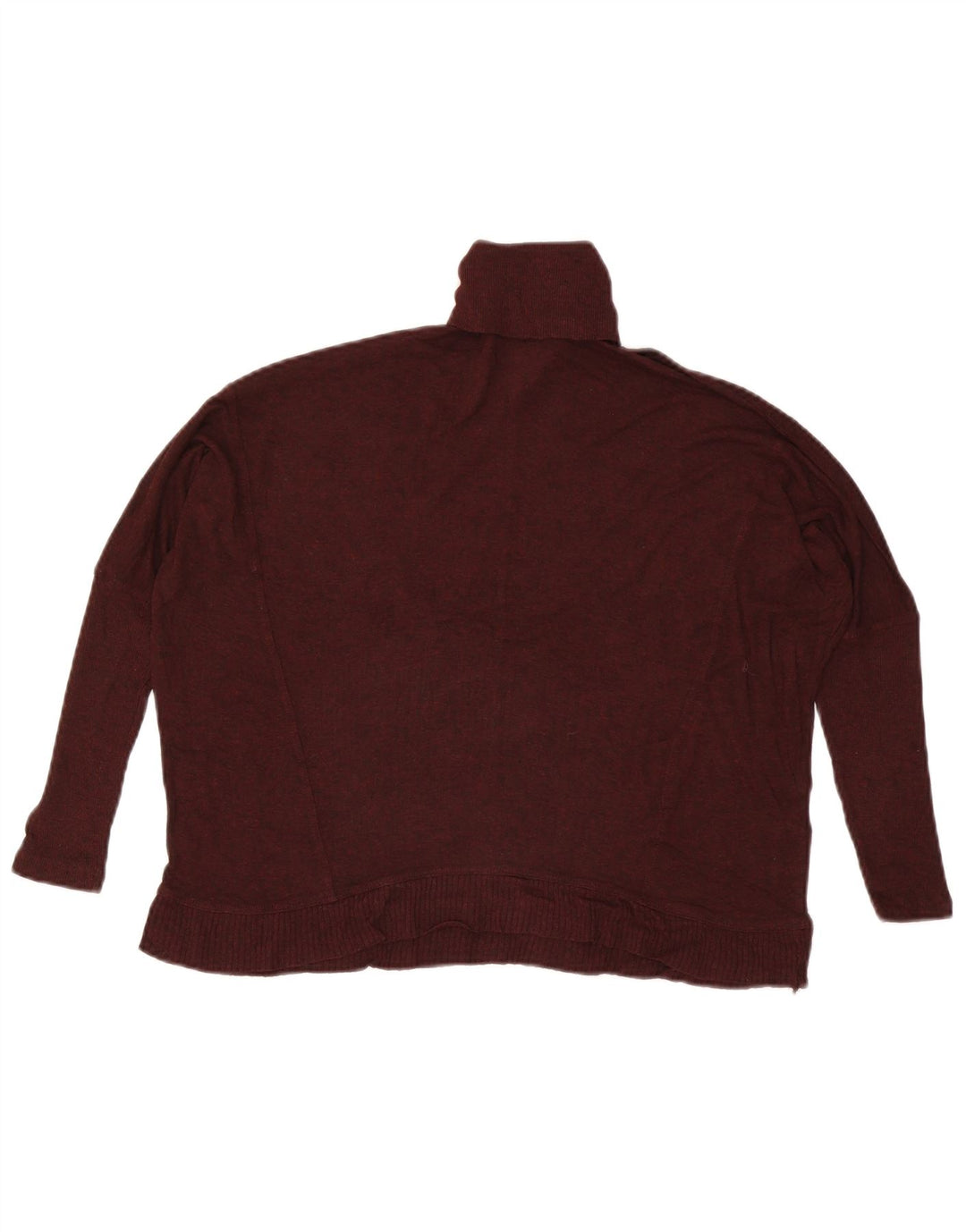 Zara Womens Roll Neck Jumper Sweater UK 14 Medium Burgundy Flecked