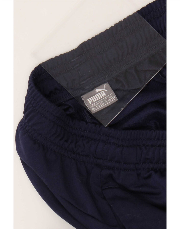 Puma Boys Tracksuit Trousers Joggers 15-16 Years Navy Blue Polyester