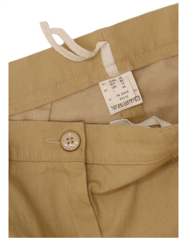 VINTAGE Womens Straight Casual Trousers UK 12 Medium W28 L31  Beige Cotton