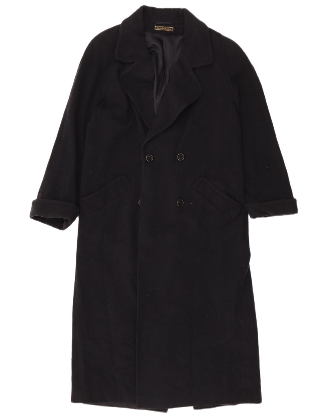 Marks & Spencer Womens Double Breasted Coat UK 10 Small Black Wool