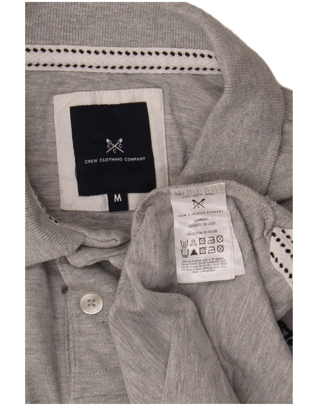 Crew Clothing Mens Polo Shirt Medium Grey Cotton