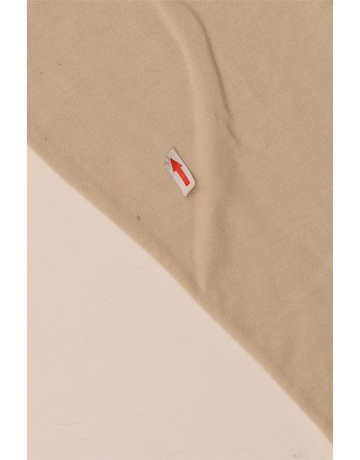 Lee Mens Long Sleeve Polo Shirt Large Beige Cotton