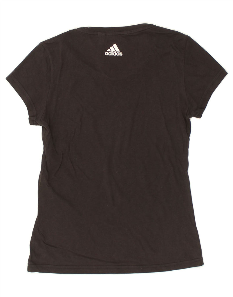 ADIDAS Womens Graphic T-Shirt Top UK 4-6 XS Black Cotton | Vintage Adidas | Thrift | Second-Hand Adidas | Used Clothing | Messina Hembry 