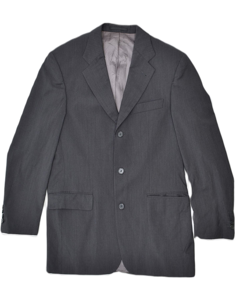 HUGO BOSS Mens 3 Button Blazer Jacket IT 48 Medium Grey Virgin Wool | Vintage | Thrift | Second-Hand | Used Clothing | Messina Hembry 