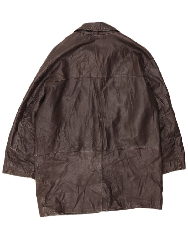 CONBIPEL Mens Leather Coat IT 54 XL Brown Leather