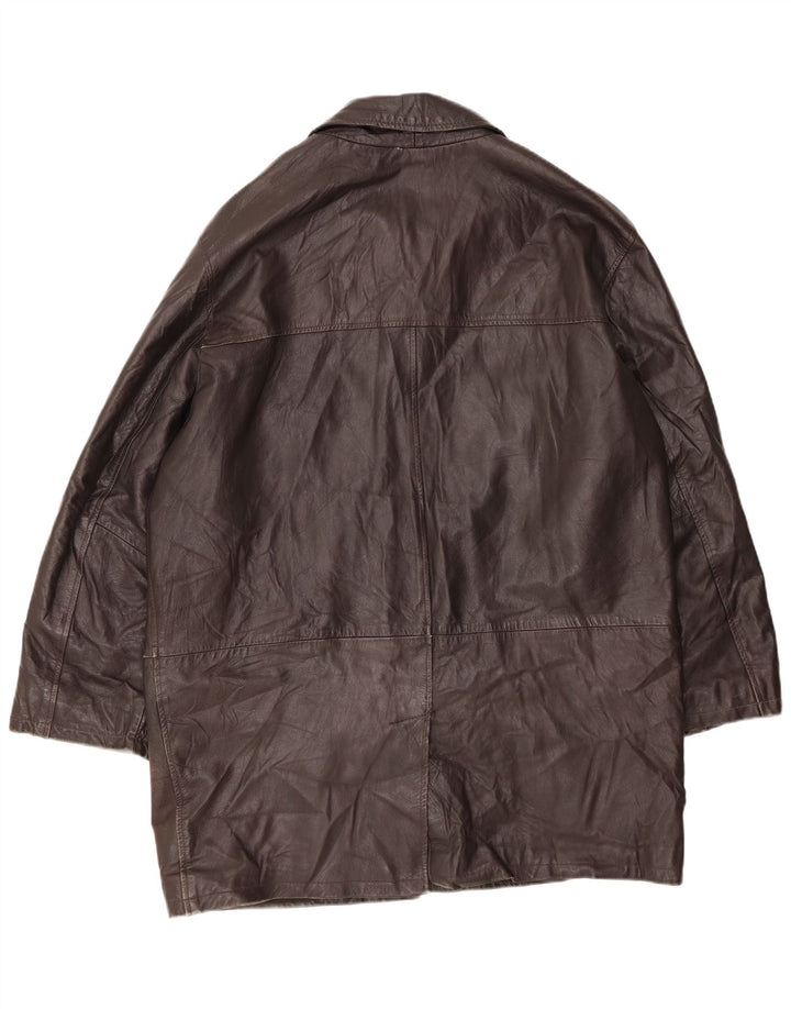 CONBIPEL Mens Leather Coat IT 54 XL Brown Leather