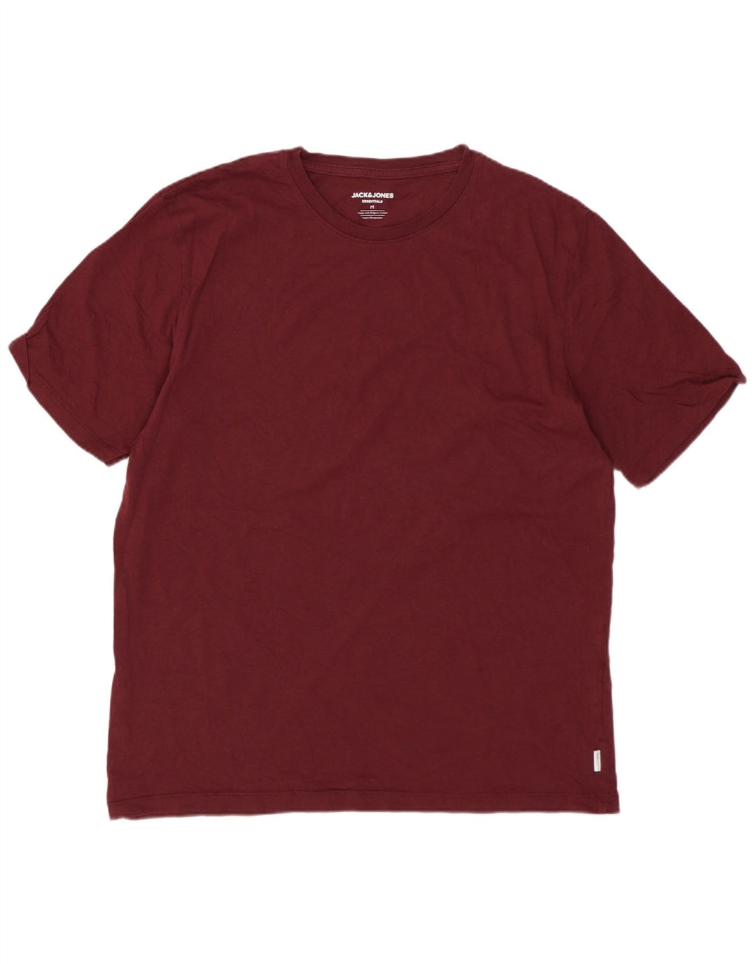 Jack & Jones Mens T-Shirt Top Medium Burgundy