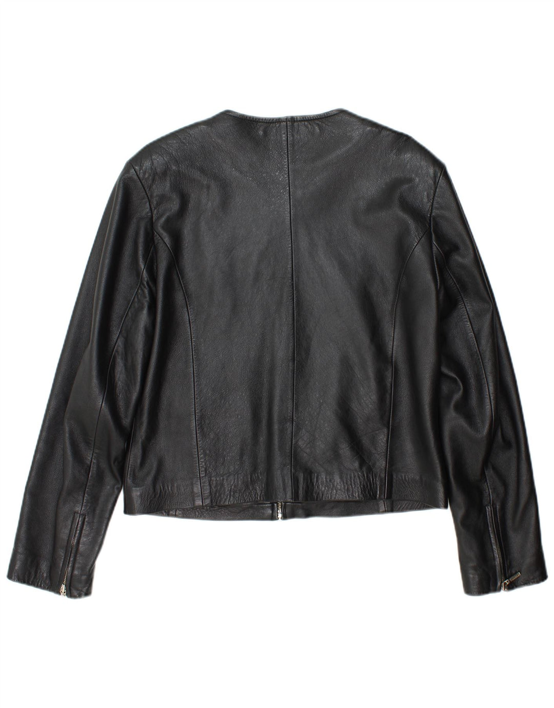 RABERG Womens Crop Leather Jacket EU 42 Large Black Leather