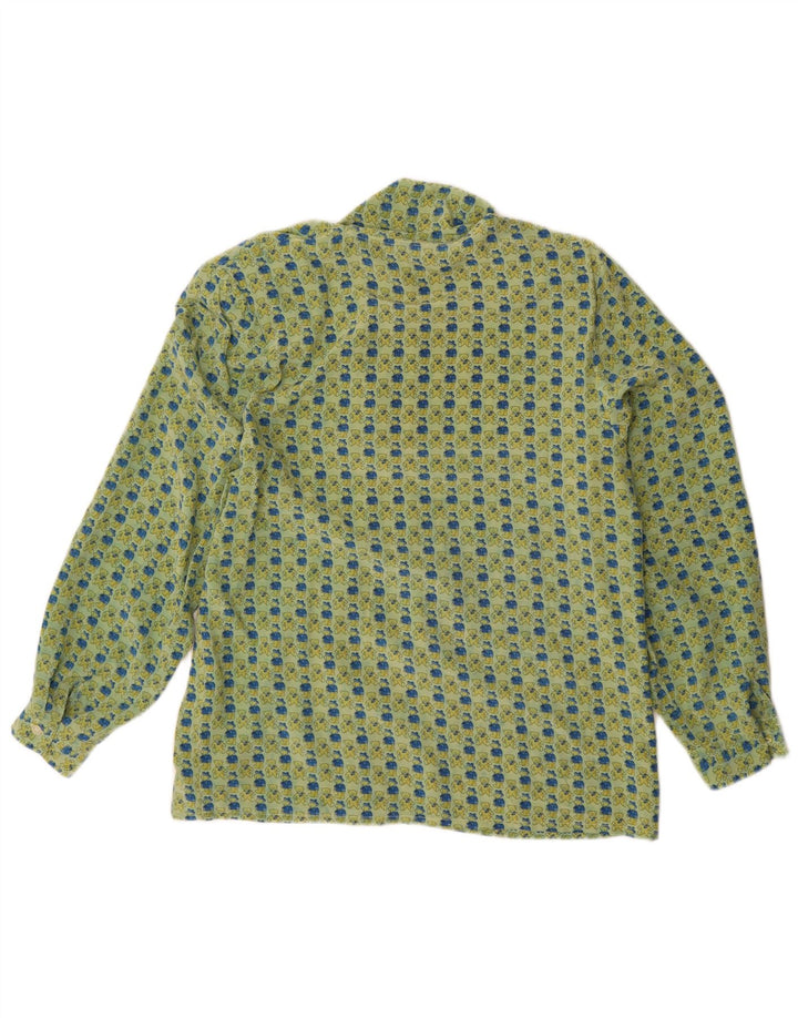 Balloon Womens Graphic Oversized Shirt Blouse EU 36 Small Green Silk
