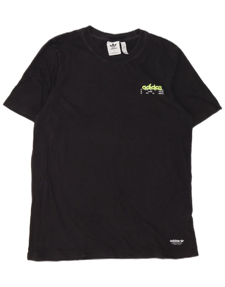 Adidas Mens Graphic T-Shirt Top Large Black Cotton