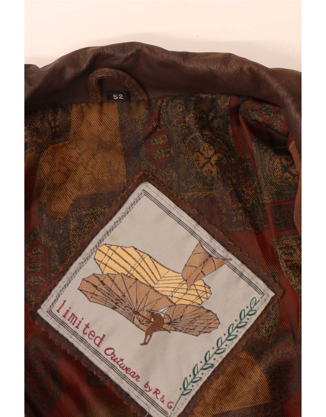 Vintage Mens Leather Jacket IT 52 XL Brown