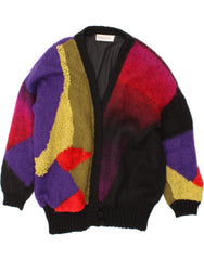 VINTAGE Womens Cardigan Sweater UK 18 XL Multicoloured Colourblock