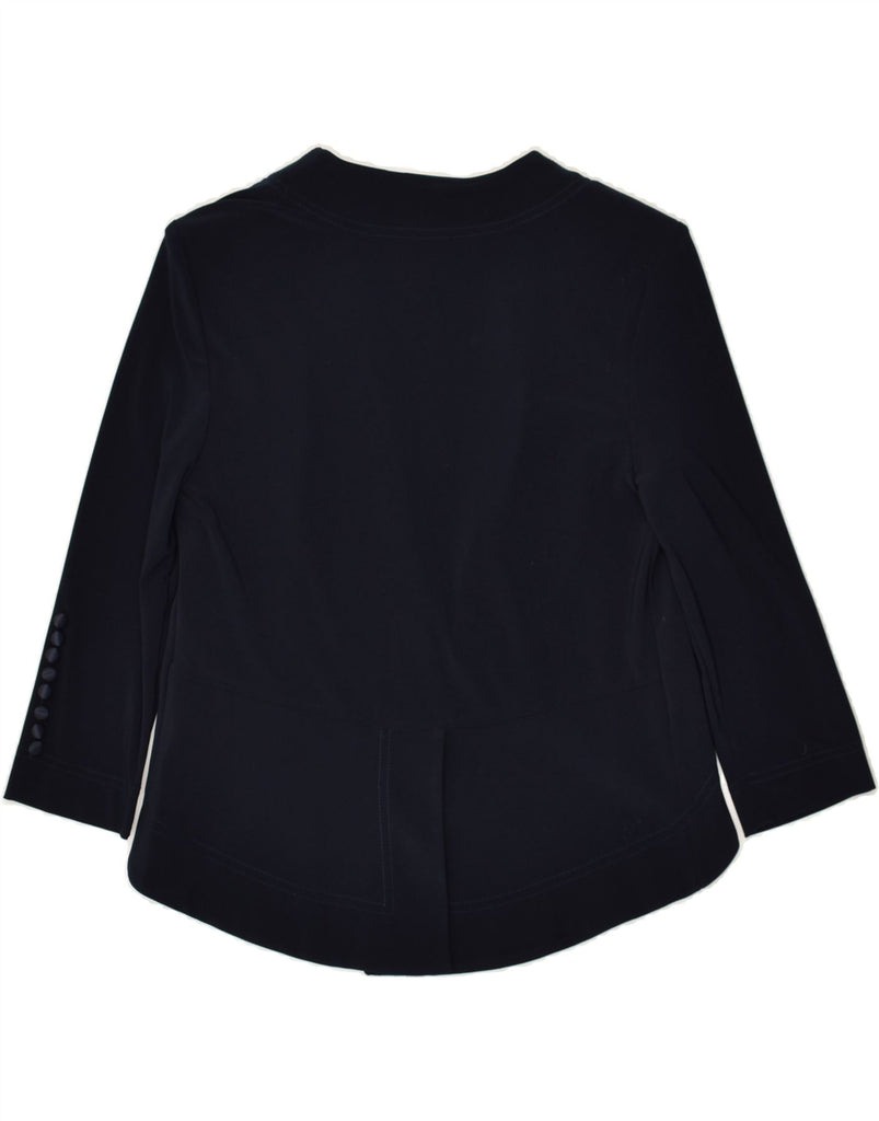 JOSEPH RIBKOFF Womens Blazer Jacket UK 10 Small Navy Blue Polyester | Vintage Joseph Ribkoff | Thrift | Second-Hand Joseph Ribkoff | Used Clothing | Messina Hembry 