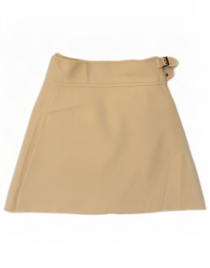 Zara Womens Mini Wrap Skirt Small W26 Off White Polyamide