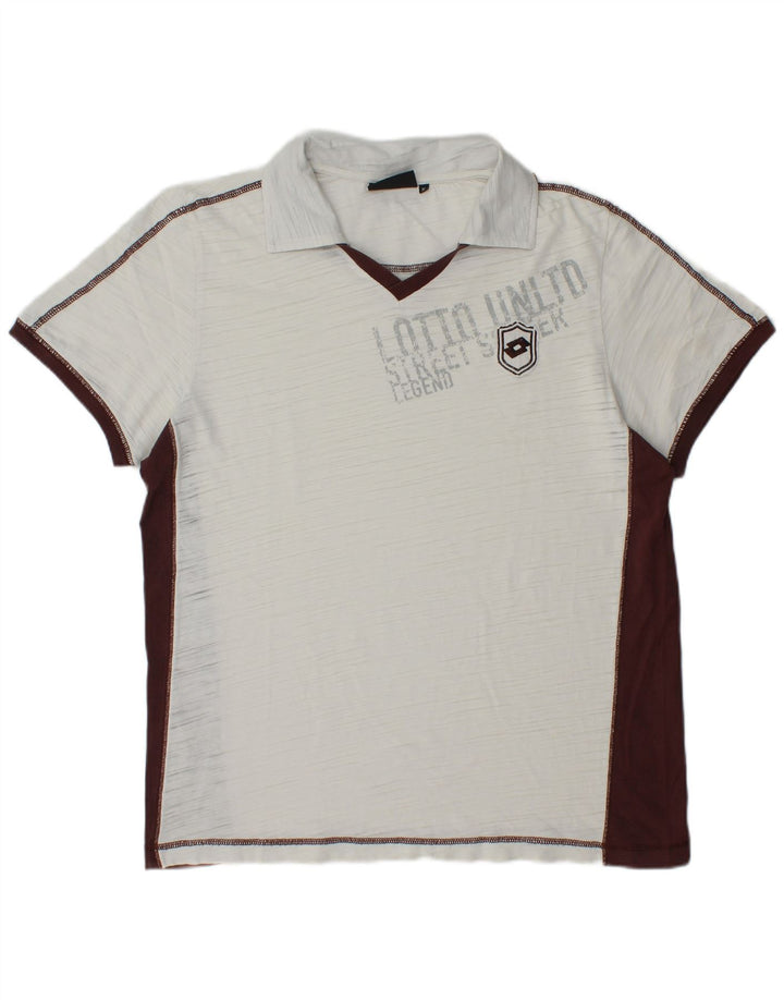 Lotto Mens Graphic Polo Shirt XL White Colourblock