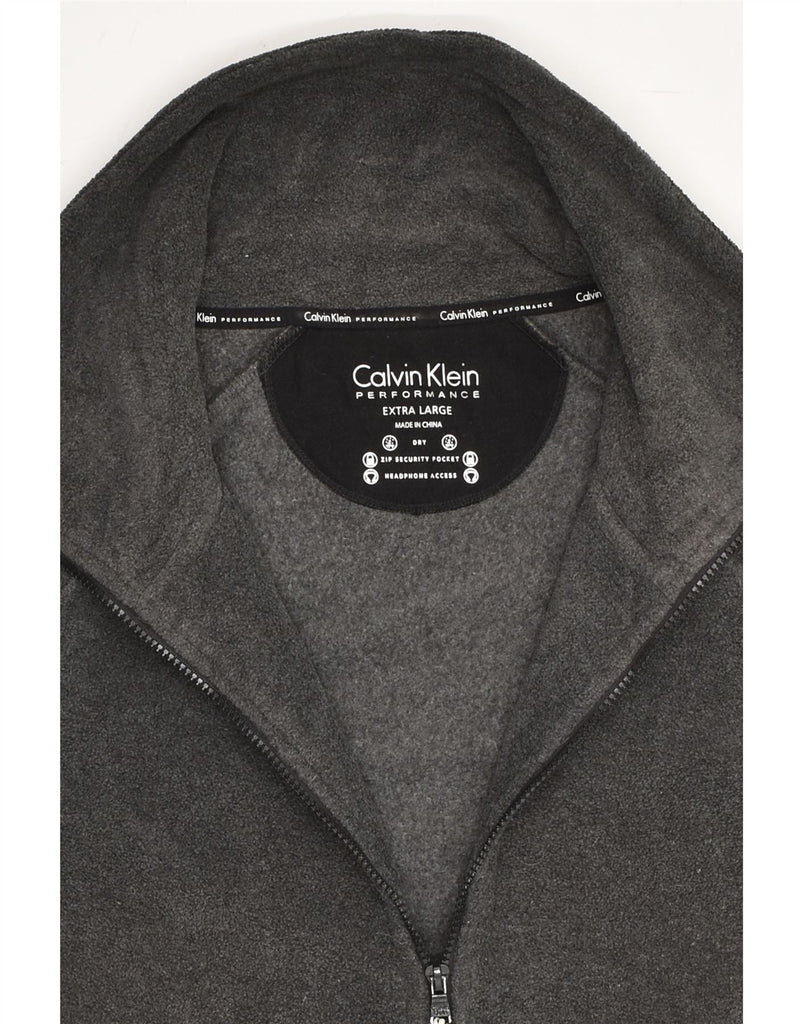 CALVIN KLEIN Mens Fleece Jacket UK 42 XL Grey Polyester | Vintage Calvin Klein | Thrift | Second-Hand Calvin Klein | Used Clothing | Messina Hembry 