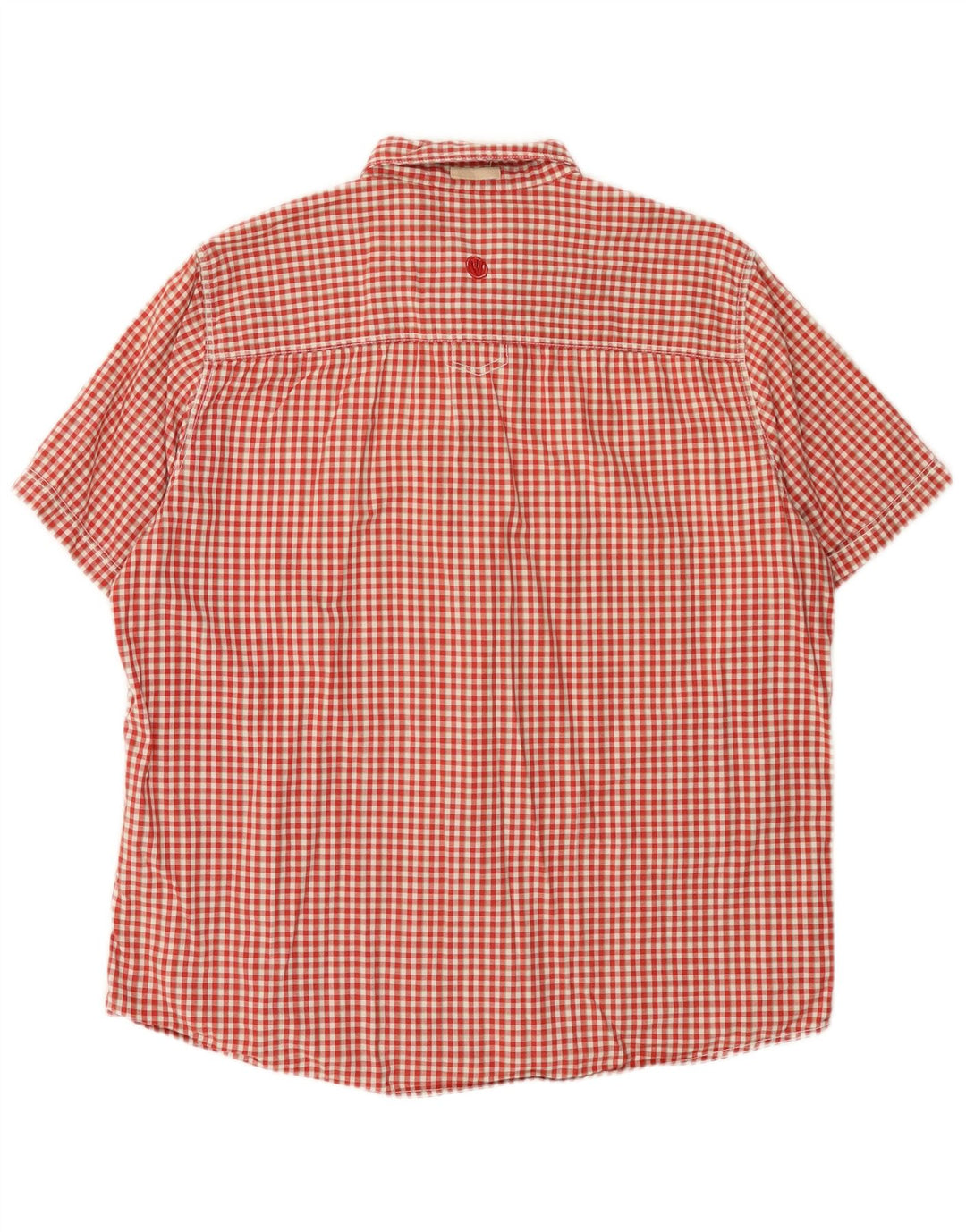 Fat Face Mens Short Sleeve Shirt XL Red Gingham Cotton
