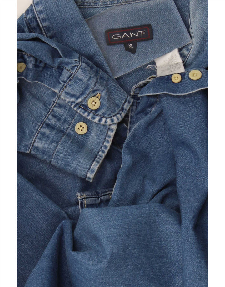 Gant Mens Denim Shirt XL Blue Cotton
