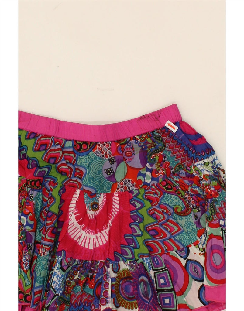 DESIGUAL Girls Graphic A-Line Skirt 9-10 Years W24 Multicoloured Cotton Vintage Desigual and Second-Hand Desigual from Messina Hembry 