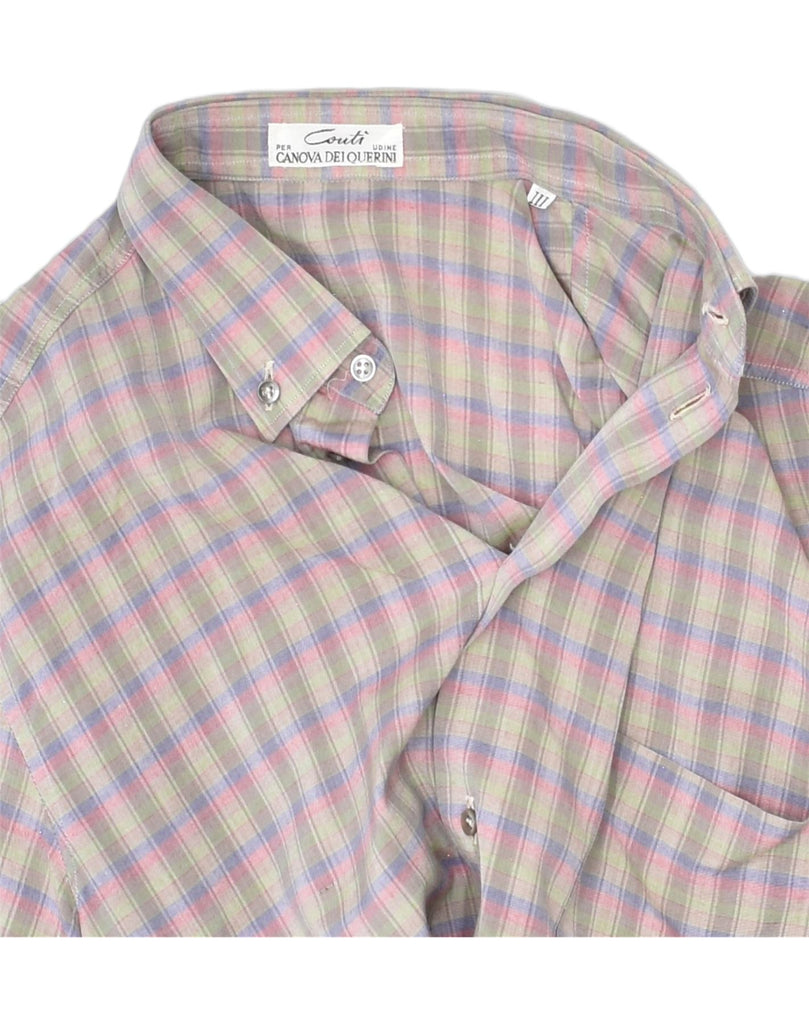 VINTAGE Mens Short Sleeve Shirt Medium Multicoloured Check Cotton | Vintage Vintage | Thrift | Second-Hand Vintage | Used Clothing | Messina Hembry 