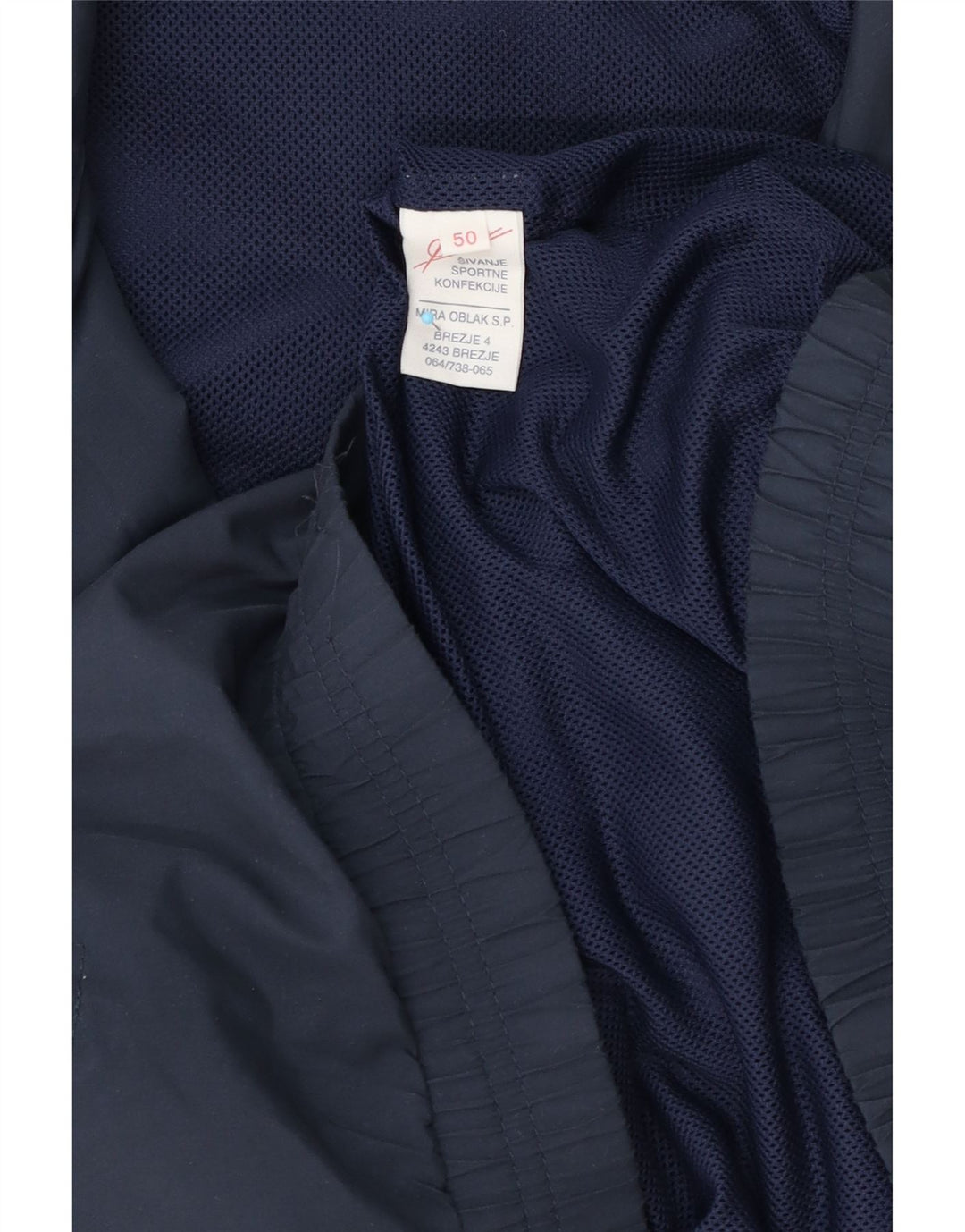 Vintage Mens Tracksuit Top Jacket IT 50 Medium Navy Blue Colourblock
