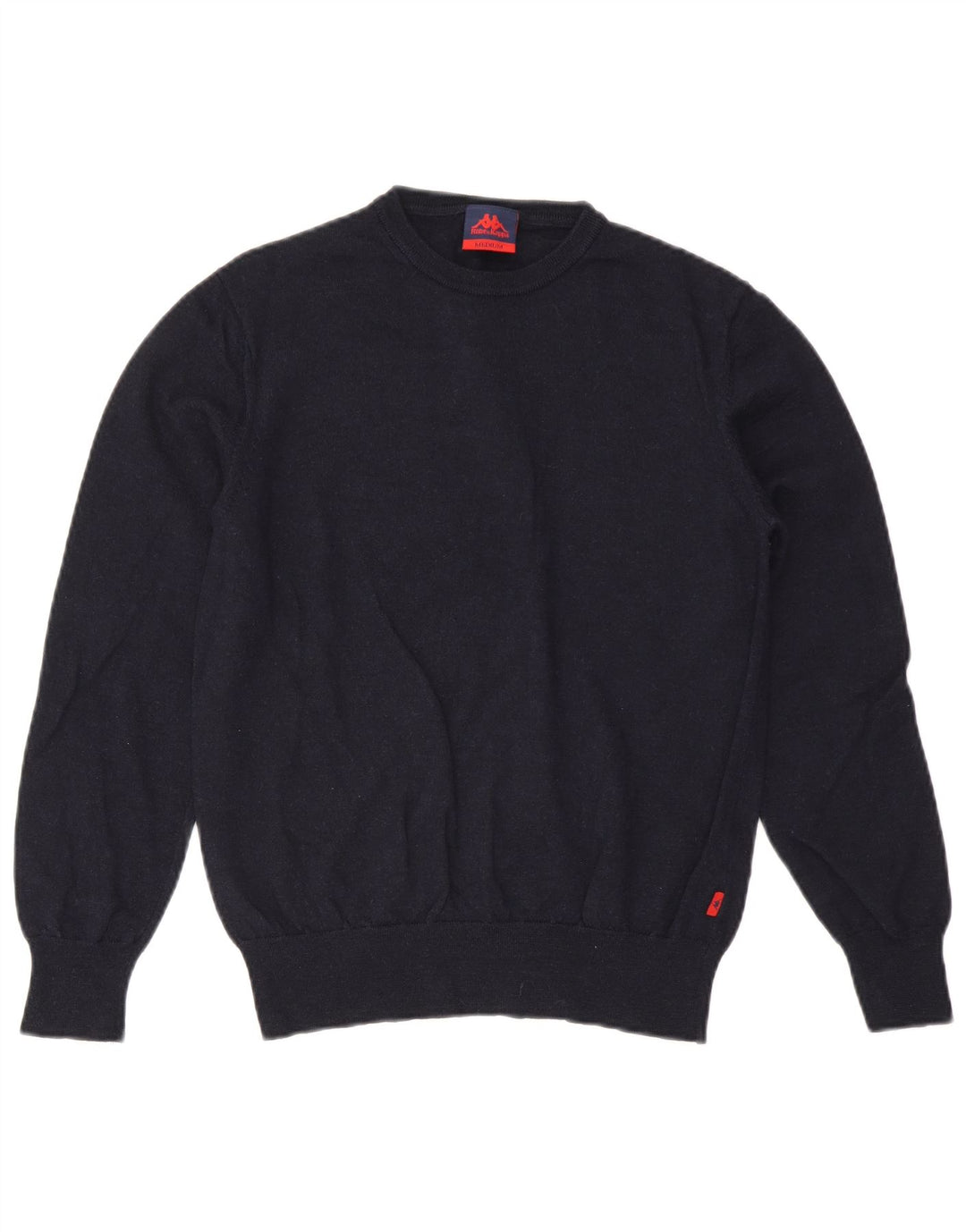Kappa Mens Crew Neck Jumper Sweater Medium Navy Blue Wool