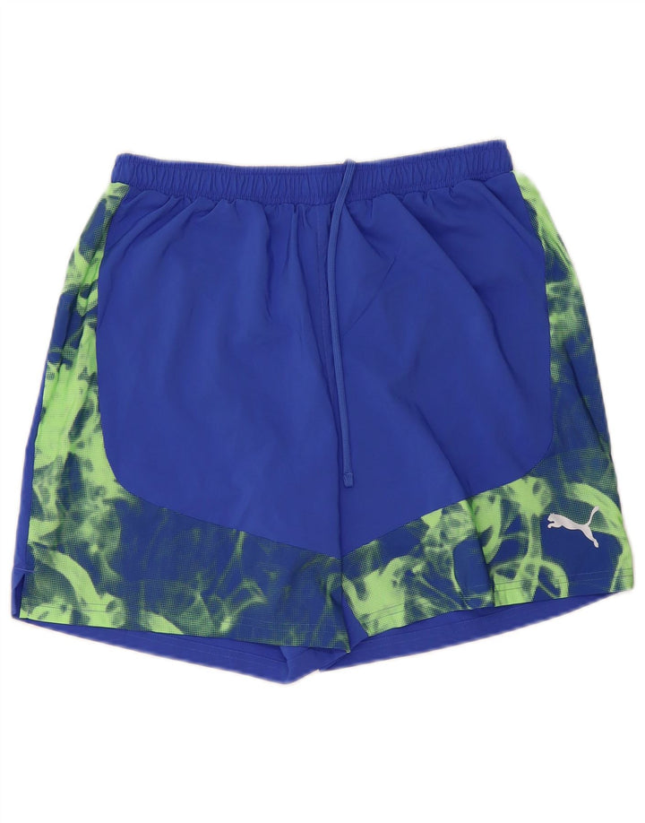 PUMA Mens Sport Shorts Medium  Blue Camouflage Polyester