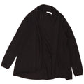 Zara Womens Open Cardigan Sweater UK 14 Large Black Viscose