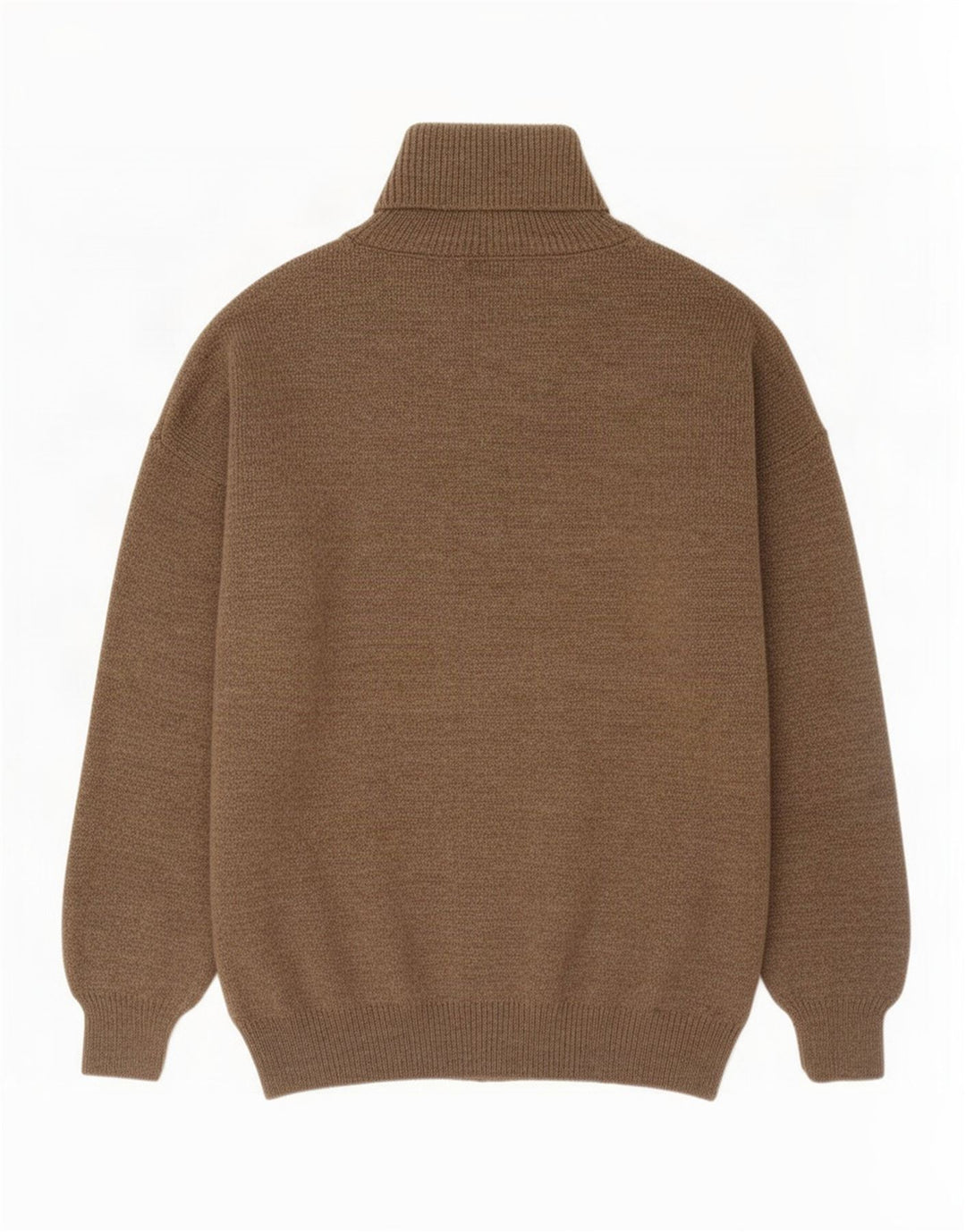 Vintage Mens Roll Neck Jumper Sweater Medium Brown