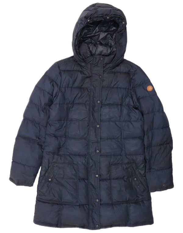 Tommy Hilfiger Womens Hooded Padded Coat UK 18 XL Navy Blue Polyester