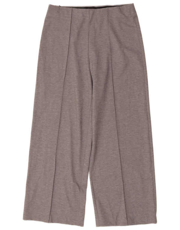 Marks & Spencer Womens Wide Leg Casual Trousers UK 14 Large W32 L30 Grey