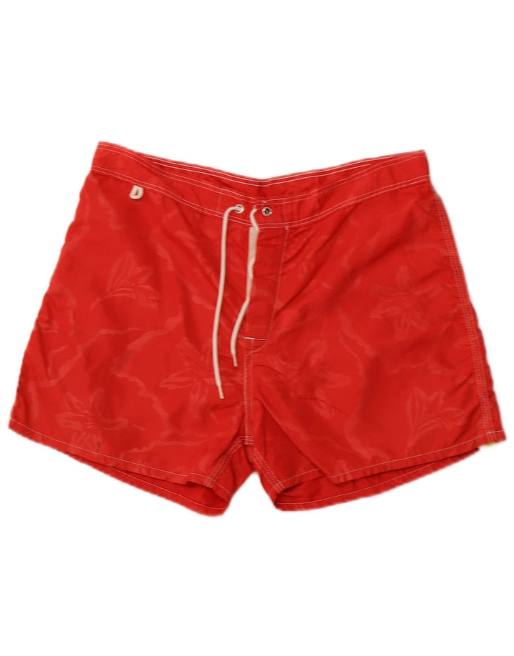 Sundek Mens Swimming Shorts Medium Red Floral Nylon